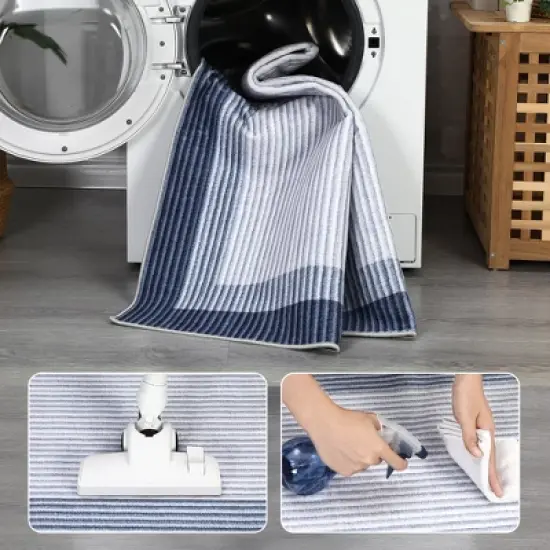 Modern Abstract Area Rug Machine Washable Rug for Living Room, Non-Slip Non Shedding Gradient Soft Carpet, Low Pile Indoor Foldable Printed Rug image {9}