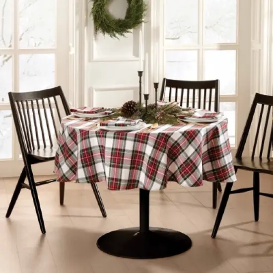 Elrene Christmas Classic Holiday Plaid Cotton Tablecloth - Elrene Home Fashions image {7}
