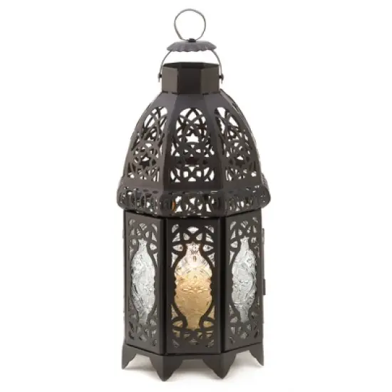12" Iron Lattice Outdoor Lantern - Zingz & Thingz image {5}