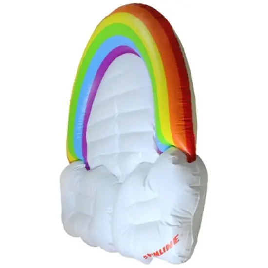 Swimline 68" Inflatable Swimming Pool 3-Person Rainbow with Clouds Island - White/Green image {1}