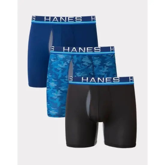 Hanes Premium Men's Xtemp Total Support Pouch Anti Chafing 3pk Boxer Briefs image {6}