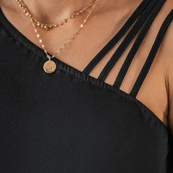 Women's Strappy Asymmetrical Neck Top - Cupshe image {5}