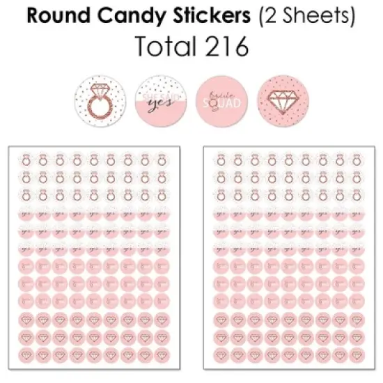 Big Dot of Happiness Bride Squad - Rose Gold Bridal Shower or Bachelorette Party Candy Favor Sticker Kit - 304 Pieces image {3}