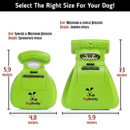 DogBuddy Pooper Scooper, Portable Dog Poop Scoop for Small and Large Dogs, Leash Clip and Dog Poop Bags Included image {1}
