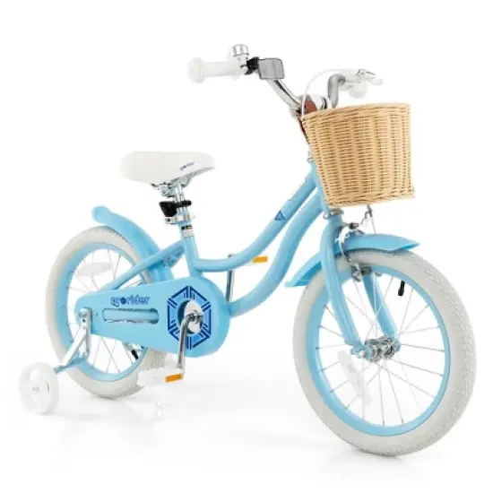 Prorider 16" Kid&rsquo;s Bike with Training Wheels Adjustable Handlebar Seat Handbrake Blue/Green/Pink image {10}