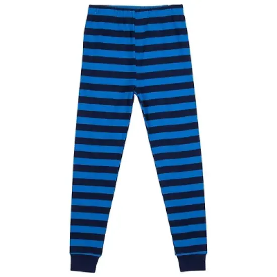 Dinosaur Character Blue And Black Stripe Youth Short Sleeve Pajama Set image {2}