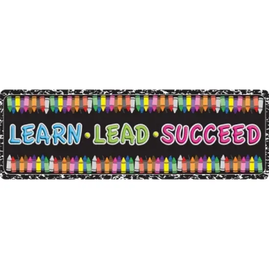 Ashley Productions&reg; The Original Fun Mat&trade;, Mat Runner, 15.5" x 47", Learn, Lead, Succeed, Crayon Composition image {1}