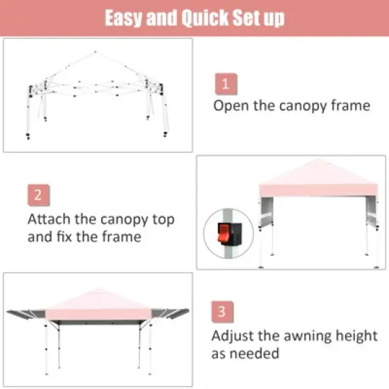 Tangkula 10x17ft Pop up Canopy  3 Height Adjustment Folding Tent with Roller Bag image {5}