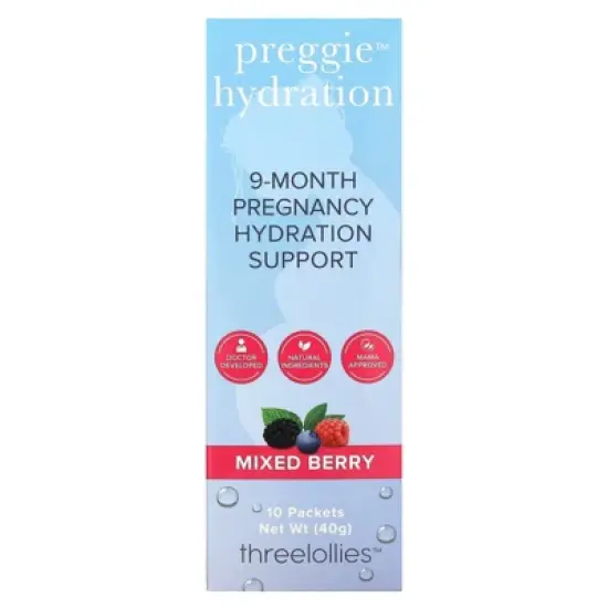 Preggie Hydration, Mixed Berry , 10 Packets, 0.14 oz (4 g) Each image {4}