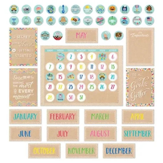 Creative Teaching Press&reg; Krafty Pop Calendar Set Bulletin Board Set, 87 Pieces image {1}