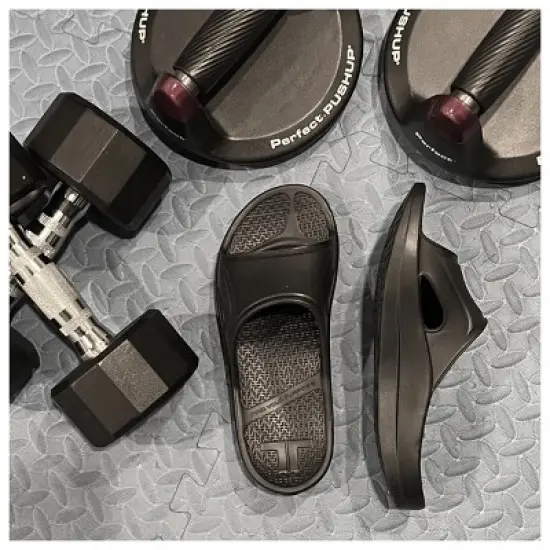 Telic Recharge Arch Support Comfort Slide Sandals - Black image {1}