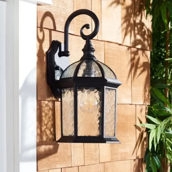 Falyn 8" Outdoor Wall Sconce (Set of 2) - PLT7004 - Black - Safavieh image {4}