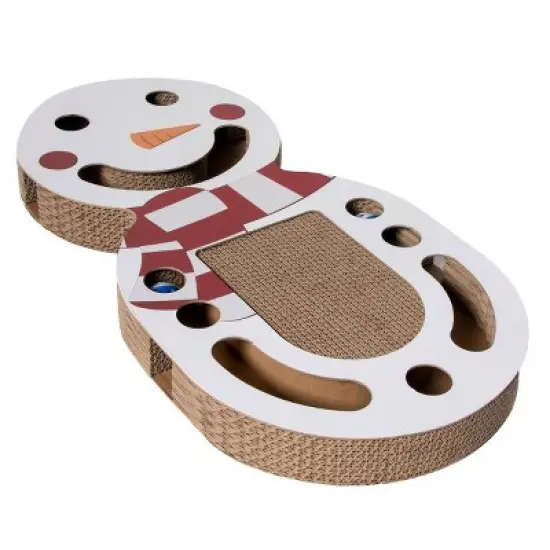 FurHaven Pet Products Cat Scratcher Holiday Corrugated Busy Box with Catnip image {1}