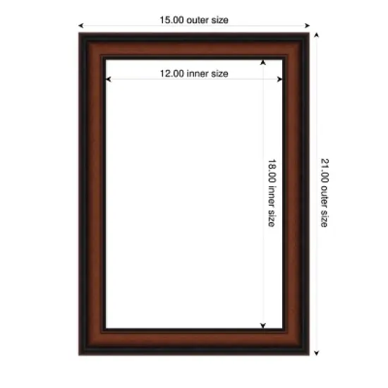 Amanti Art Cyprus Walnut Narrow Framed Dry Erase Magnetic Board image {4}