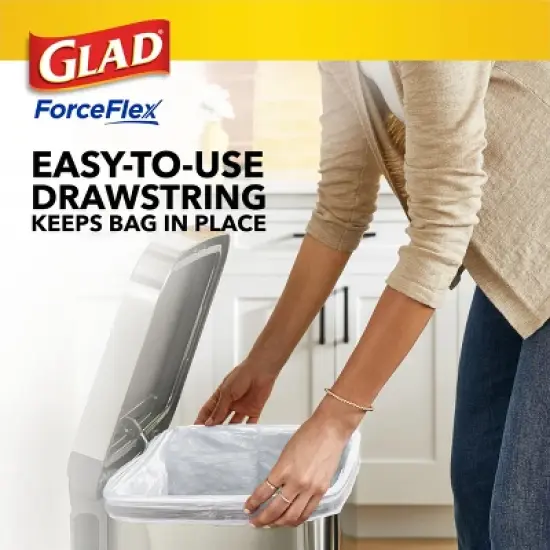 Glad ForceFlex Drawstring Fragrance Free Trash Bags - 13gal/100ct image {4}