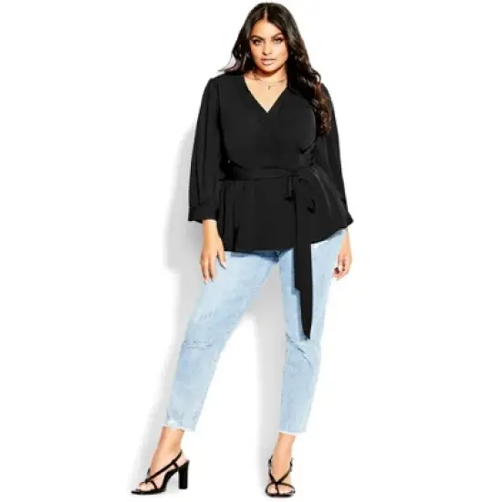 Women's Plus Size Sultry Top - black | CITY CHIC image {3}