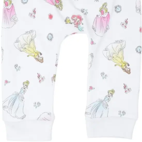 Disney Princess Belle Aurora Cinderella Baby Girls 3 Pack Pants Newborn to Infant image {8}