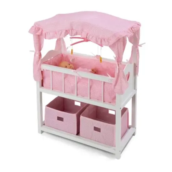 Badger Basket Doll Canopy Crib with Mobile & Storage Bins image {5}