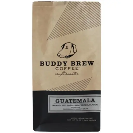 Buddy Brew Whole Bean Guatemala Coffee - Case of 6/12 oz Bags image {1}