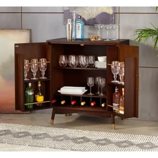Killian Bar Cabinet Walnut - Lifestorey image {1}