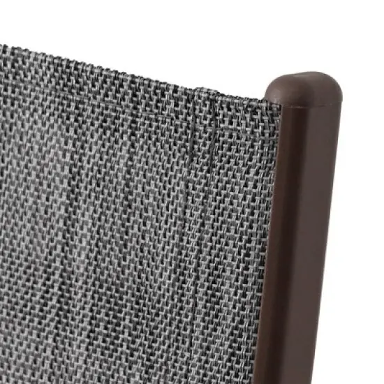 3pc Outdoor Set with Aluminum Adjustable Chaise Lounge & Table Set - Black/Gray - Crestlive Products image {7}