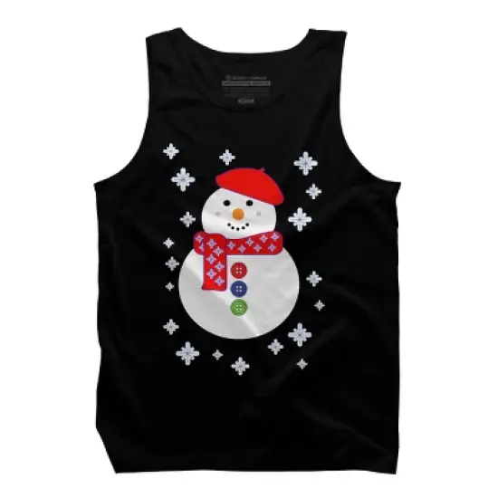 Men's Design By Humans Christmas Snowman By ScarDesign Tank Top image {4}