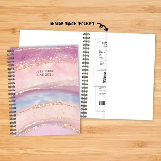 Willow Creek Press Gold Geode Academic July 2025 - June 2026 6.5"x8.5" Weekly Monthly Softcover Planner image {4}