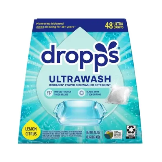 Dropps Dish UltraWash Biobased Detergent Pods - Lemon Citrus - 48ct image {1}