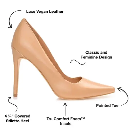 Journee Collection Womens Hadli Tru Comfort Foam Pointed Toe High Stiletto Pumps Natural 10 image {7}