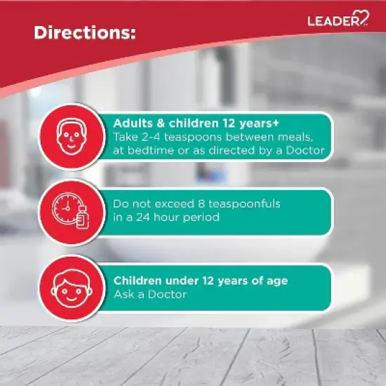 Leader Antacid Maximum Strength Liquid, Cherry Flavor, 12 oz &ndash; Fast Relief of Heartburn, Indigestion & Upset Stomach image {2}