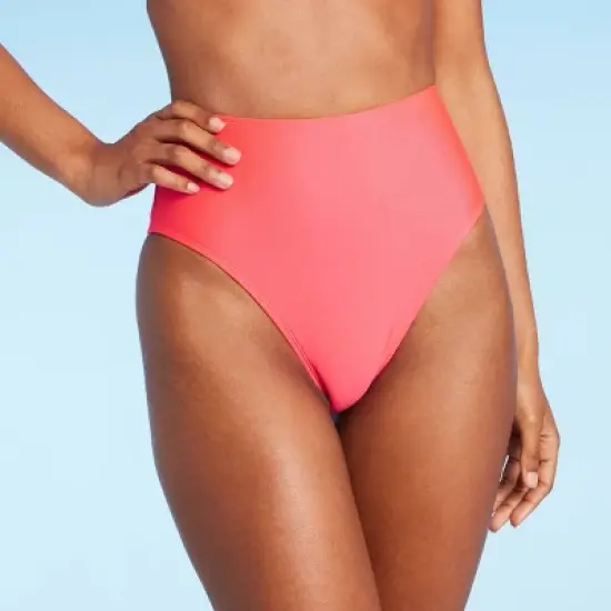 Women's High Waist Cheeky Bikini Bottom - Shade & Shore&trade; Pink image {7}
