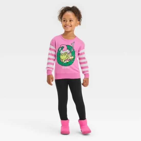 Toddler Girls' The Grinch Knitted Pullover Sweater - Pink image {2}