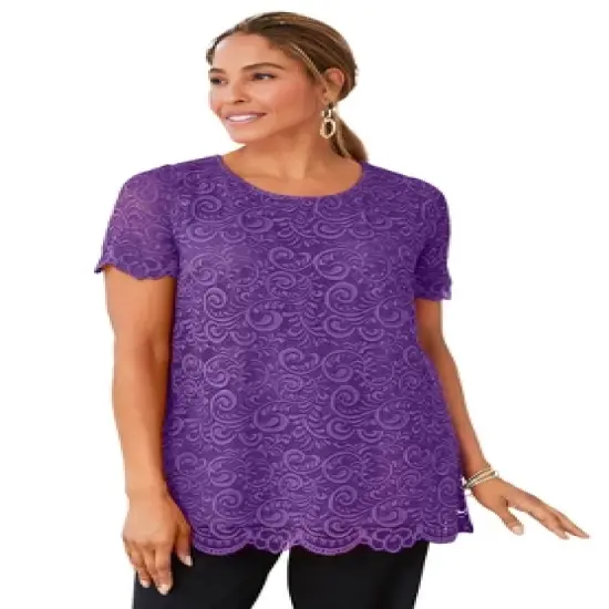 Jessica London Women&rsquo;s Plus Size Lace Tunic image {9}