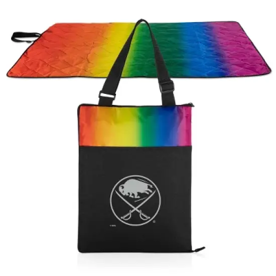 NHL Buffalo Sabres Vista Outdoor Picnic Blanket & Tote - Rainbow/Black image {6}