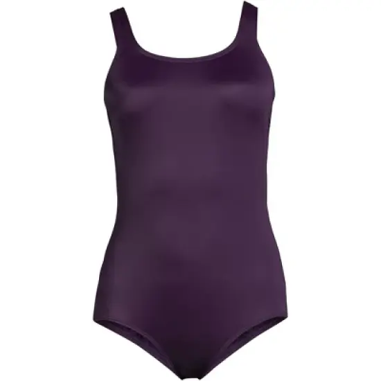 Lands' End Women's Mastectomy Chlorine Resistant Tugless One Piece Swimsuit Soft Cup image {7}