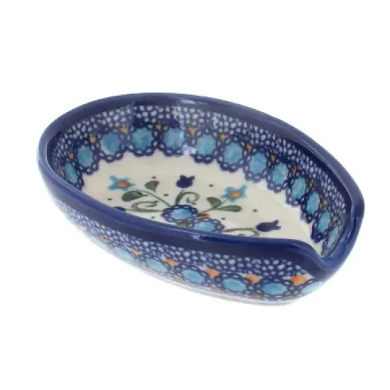 Blue Rose Polish Pottery 89 Vena Small Spoon Rest image {15}