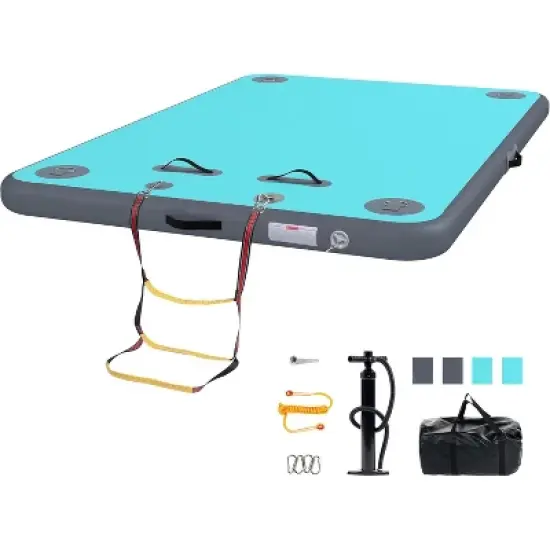 Real Relax Inflatable Floating Dock for Lake, Floating Platform for Pool Beach Ocean with Rope Ladder,Non-Slip Surface, 6 Inch Thick PVC Construction image {7}