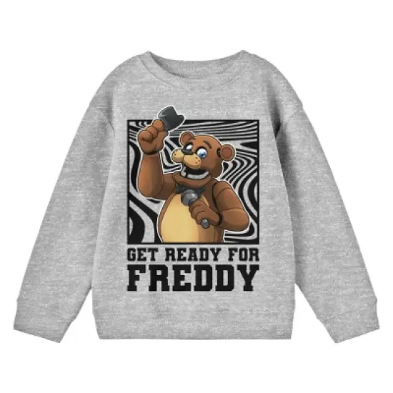 Five Nights At Freddy's Get Ready For Freddy Crew Neck Long Sleeve Athletic Heather Youth Boy's Sweatshirt image {4}