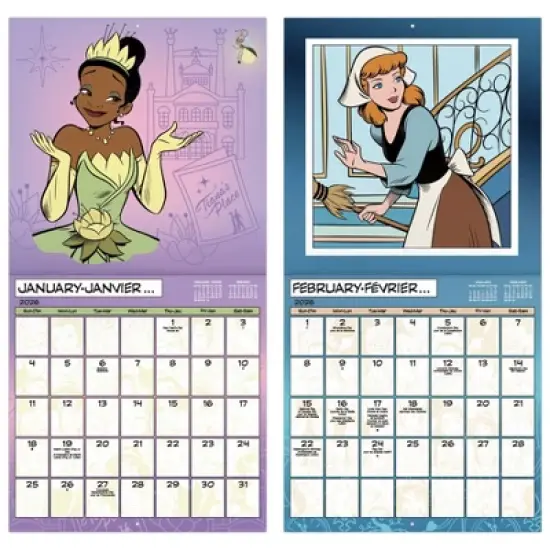 Disney 2026 Princess Bilingual French 12"x12" Wall Calendar image {5}