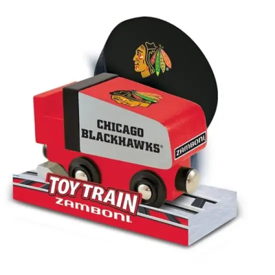 MasterPieces Officially Licensed NHL Chicago Blackhawks Wooden Toy Train Engine For Kids image {2}