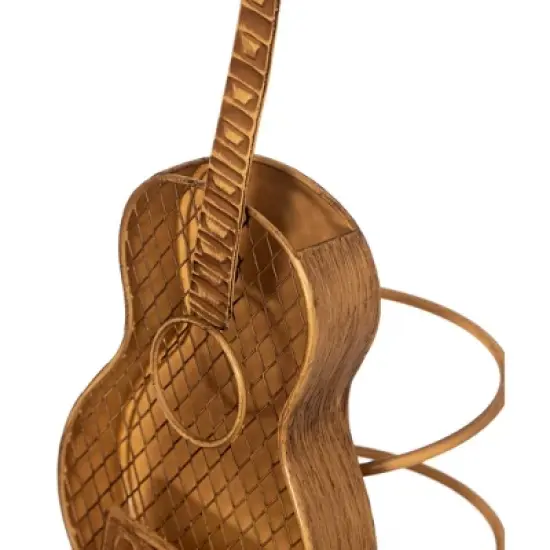 Vintiquewise Decorative Metal Guitar Shape Wine Bottle and Cork Holder &ndash; A Unique Home Decor Piece and Countertop Accessory image {5}
