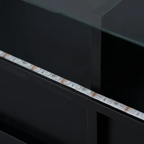 ModernLuxe Modern Stylish Functional TV stand with Color Changing LED Lights High Gloss TV Cabinet image {6}