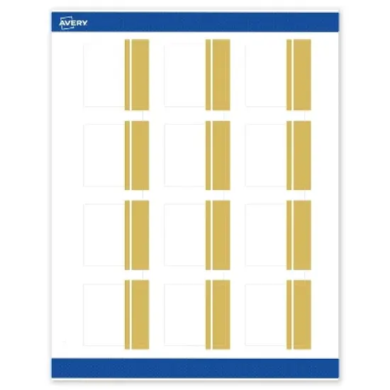 Avery Printable Square Labels, Gold Double-Dipped Edge, 2" x 2", Matte White Square Labels, Permanent, Laser/Inkjet, 120ct, Great for Product Labels image {8}