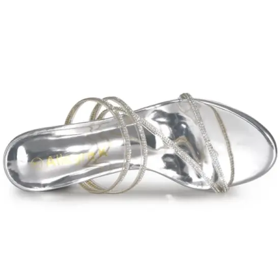 Allegra K Women's Strappy Rhinestone Block Heel Slide Sandals image {3}