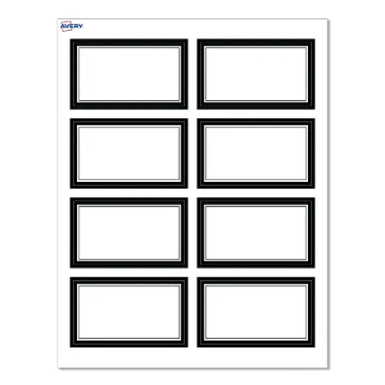 Avery&reg; Cards, 2" x 3.5", Double Black Border, Matte White, 80ct image {9}
