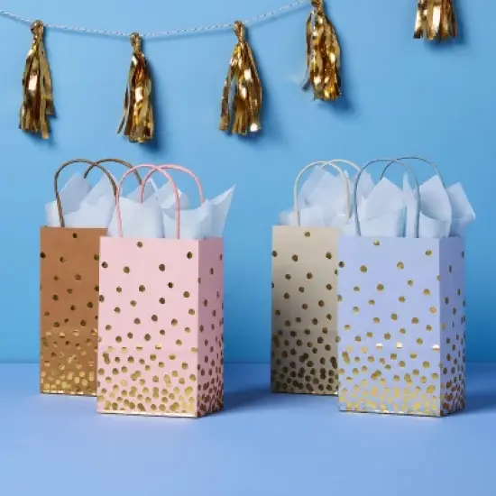 4pk Jr. Tote Bag Assorted with Gold Foil - Spritz&trade; image {1}
