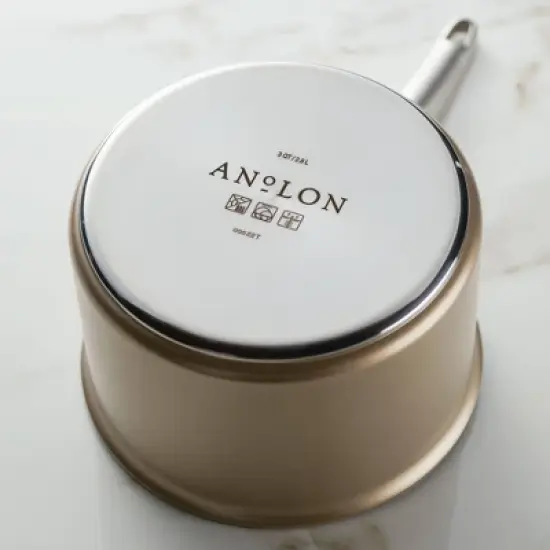 Anolon Ascend 3qt Hard Anodized Nonstick Saucepan with Lid Bronze image {2}