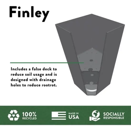 Bloem Finley Tall Indoor Outdoor Plastic Square Planter, 25in image {4}