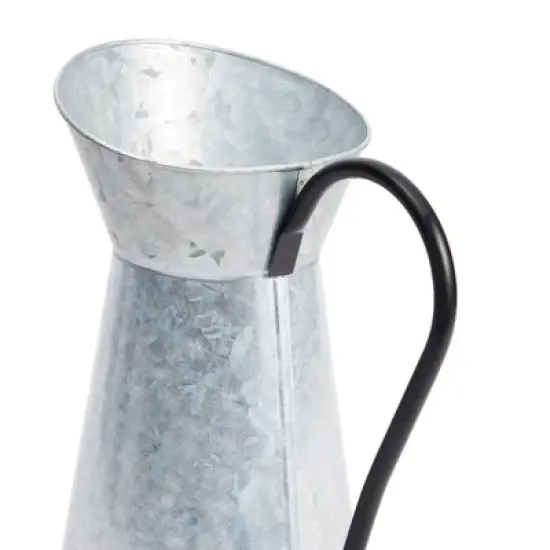Juvale Rustic-Style Galvanized Pitcher Vase with Handle, Metal Watering Can for Farmhouse-Style Home Decor, Table Centerpieces, 12 In image {8}
