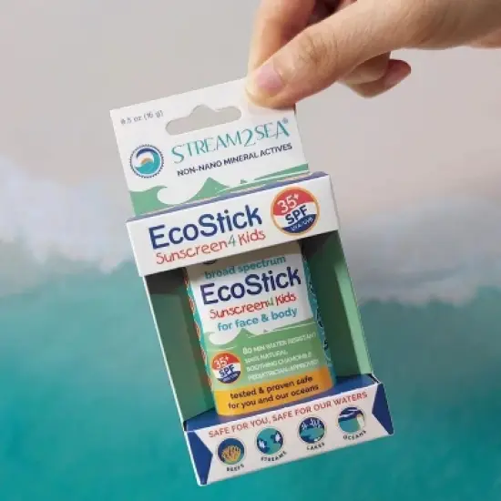 EcoStick SPF 35 Kids Mineral Sunscreen Stick, Stream2Sea image {1}